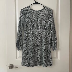 Girls Art Class Target Brand White Dress Black Flowers Size L 10/12